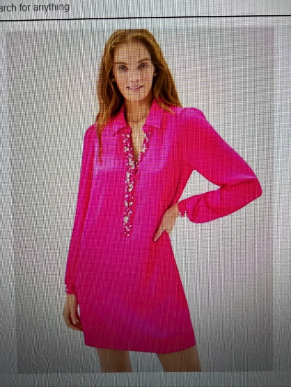 NWT Lilly Pulitzer Harmonee Shirt Dress Parigi Pink + Beads Size 4